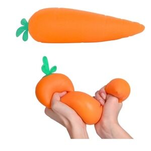 NWT‎ Sunny Days Squeeezy Carrot Jumbo Size Orange/Green Squishy Stress Ball
